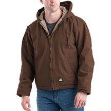 Berne&reg; Men's Heartland� Washed Duck Hooded Work Coat - Bark Brown
