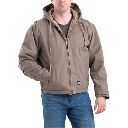 Berne&reg; Men's Heartland� Washed Duck Hooded Work Coat - Grey Stone