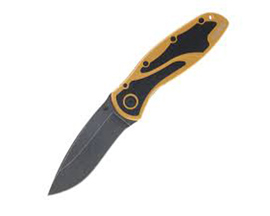 Kershaw&reg; 3.4 in. Blackwash Folding Knife - Blur Gold
