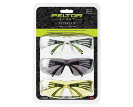 Peltor&reg; Sport SecureFit� 3 Pack Eye Protection Glasses - Clear, Amber, Gray
