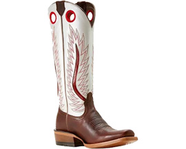 Ariat&reg; Women's Futurity Fort Worth Narrow Cutter Toe Western Boot - White/Red/Brown