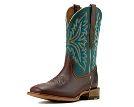 Ariat&reg; Men's Walker Wide Square Toe Cowboy Boots - Espresso / Scuba Blue