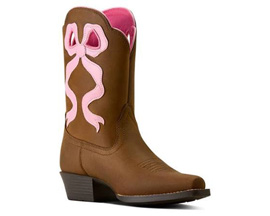 Ariat&reg; Girl's Lil Beaux Western Snip Toe Boots - Distressed Brown