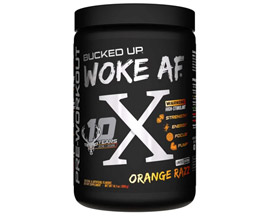 BUCKED UP&reg; WOKE AF� 30 Servings High Stimulant Pre-Workout Energy Pump - Orange Razz