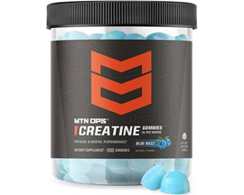 MTN OPS&reg; 5 G. Creatine Gummies Monohydrate - 100 Ct - Blue Razz
