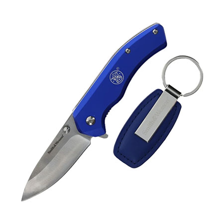 Smith & Wesson&reg; Blue Folder Knife with Keychain