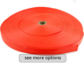 1" Blaze Orange Nylon Webbing - Sold per Foot