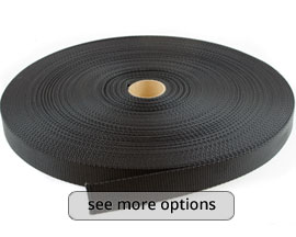 1" Black Nylon Webbing - Sold per Foot