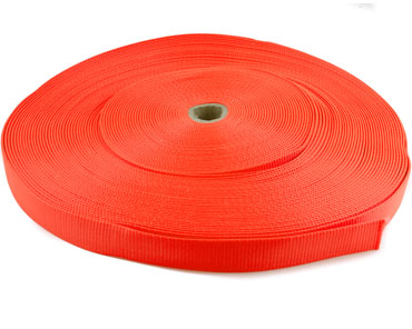 1" Blaze Orange Nylon Webbing - Sold per Foot