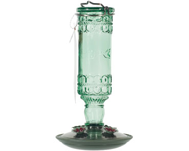 Perky-Pet® Antique Glass Bottle Hummingbird Feeder - Antique Green