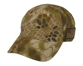 Kryptek® Cotton Snapback Hat with American Flag Patch - Highlander Camo