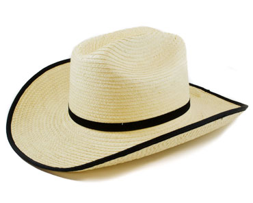 Sunbody Kids' Cattleman Black Edge Palm Leaf Hat