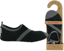 FitKicks® Ladies Active Footwear Slip-On Shoe - Black/Gray