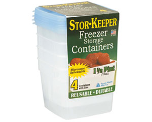 Stor-Keeper® 1-1/2 Pint Freezer Containers - 4 pack