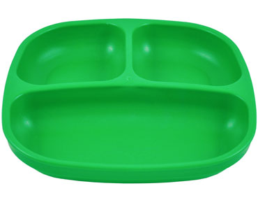 Re-Play® 7 in. Recycled Plastic Divided Plate - Kelly Green