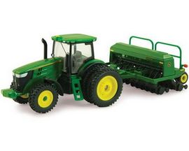 John Deere Replica 7215R Tractor with 1590 Grain Drill Toy