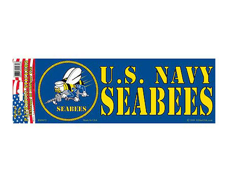 Eagle Emblems 3-1/4" x 9" U.S. Navy SeaBees Sticker