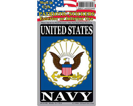Eagle Emblems 3" x 4" U.S. Navy Sticker