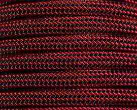 S&E Brand® Imperial Red & Black Striped 550 Paracord - 100 Feet