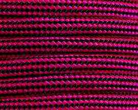 Neon Pink & Black Striped 550 Paracord - 100 Feet