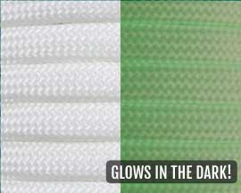 White Glow-in-the-Dark 550 Paracord - 100 Feet