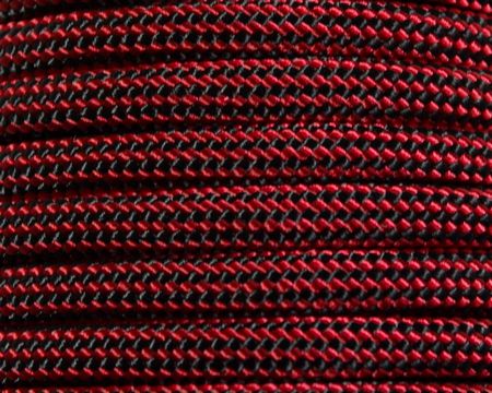 S&E Brand® Imperial Red & Black Striped 550 Paracord - 100 Feet