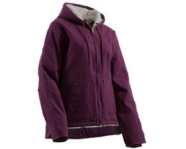 Berne® Ladies' Washed Hooded Jacket - Plum