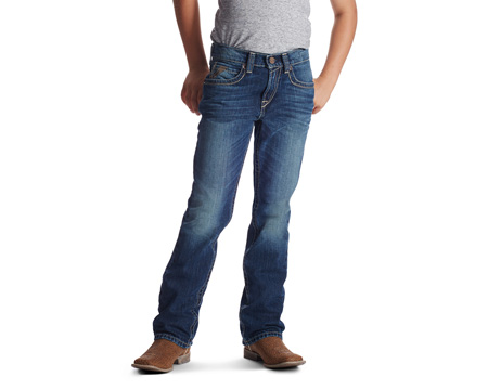 Ariat® Big Boy's B5™ Boundary Stackable Slim-Fit Straight Jeans - Cyclone Wash