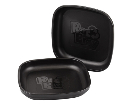 Re-Play® 7 in. Recycled Plastic Flat Plate - Black