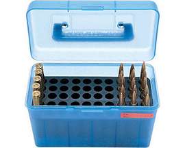 MTM Case-Gard® Large Deluxe Rifle Ammo Box - Blue - 50 Rounds
