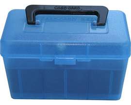 MTM Case-Gard® Medium Deluxe Rifle Ammo Box - Blue - 50 Rounds