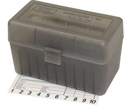 MTM Case-Gard® Large Rifle Ammo Box - Smoke - 50 Rounds