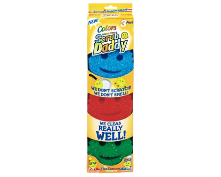 Scrub Daddy Sponge Daddy Sponge + Scrubber, Dual-Sided, 3 Pack - 3 sponge