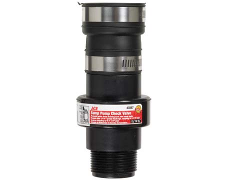 Ace® 1.25-1.5-inch Sump Pump Check Valve with Sleeve