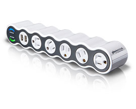 360 Electrical Powercurve USB & Power Strip - 7 Outlets