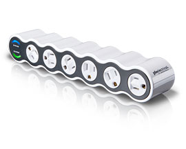 360 Electrical Powercurve Power Strip - 6 Outlets