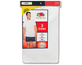 Fruit of the Loom Men's 3 Pack White Crew Neck T-Shirts