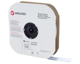Velcro 1 1/2" White Adhesive Hooks Strip - Sold per Foot