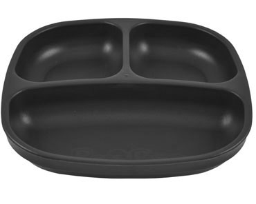 Re-Play® 7 in. Recycled Plastic Divided Plate - Black