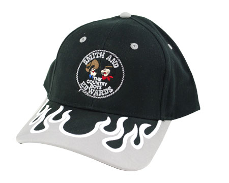 Smith & Edwards® Snuffy & Guffy Logo Cotton Snapback Hat with Flame Bill - Black / Gray