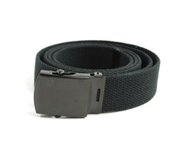 Black Web Belt with Black Buckle