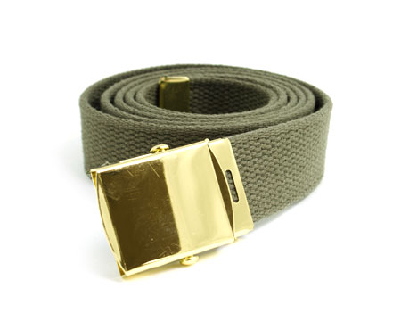 OD Web Belt with Brass Buckle