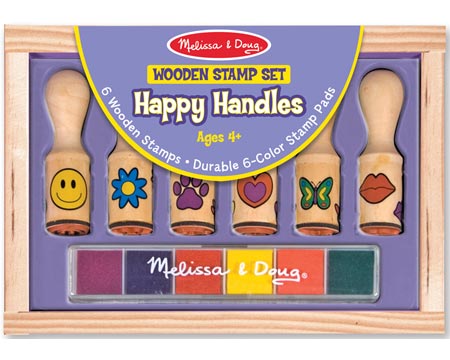 Melissa & Doug Happy Handles Wooden Stamp Set