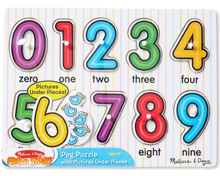 Melissa & Doug® Fresh Start Peg Puzzle - See Inside Numbers