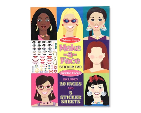 Melissa & Doug® Make-A-Face Sticker Pad - Fashion Faces