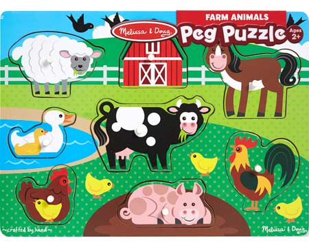 Melissa & Doug® Fresh Start Peg Puzzle - Farm Animals