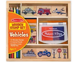 Melissa & Doug Vehicles Wooden Stamp Set