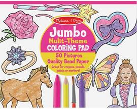 Melissa & Doug Jumbo Multi-Theme Coloring Pad with Pink Spine
