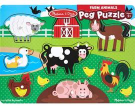 Melissa & Doug® Fresh Start™ Peg Puzzle - Farm Animals