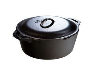 Lodge® 7-Quart Cast Iron Dutch Oven Looped Handles, 12"